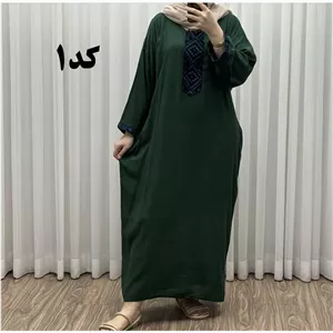 پیراهن کفتان کراش گلدوزی فری سایز زنانه تا سایز 52 شیک و راحت چهارفصل