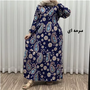 پیراهن فلور بوگاتی فری سایز تا 48 زنانه تنخور شیک و راحت چهارفصل بدون بدن نما