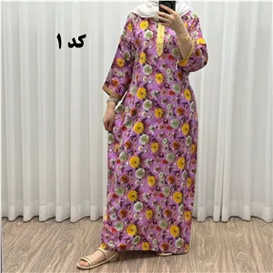 پیراهن نخی سه بعدی طلاکوب فلور بوگاتی فری سایز تا 52 زنانه کمربنددار چهارفصل شیک
