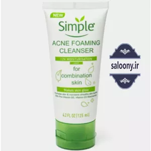فوم پاک‌کننده جوش و آکنه سیمپل Simple Acne Foaming Cleanser مناسب پوست چرب و مختلط  حجم 125 میلی‌لیتر