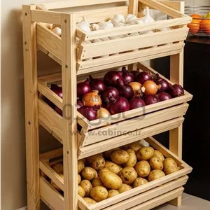 جای پیاز و سیب زمینی چوبی