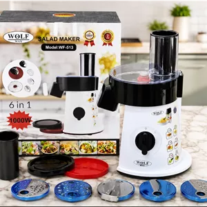 سالادساز و رنده برقی ۶ کاره ولف مکس WOLF MAX مدل WF-513 | موتور 1000 وات