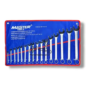 ست آچار 16 عددی یک سر تخت و رینگ 8تا32 مسترتولز MASTER TOOLS مدل MT110-16