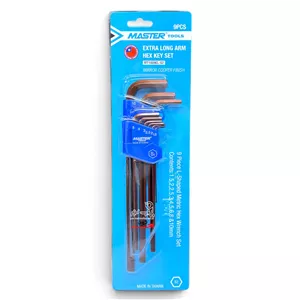 آچار آلن کارتی 9 عددی مستر تایوان آلیاژ s2 مدل MT1009EL-s2