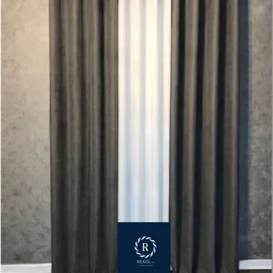 پرده مخمل کتان گارنت طوسی نرمال