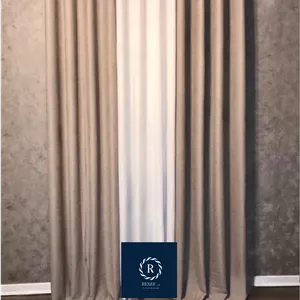 پرده مخمل کتان گارنت طوسی فیلی