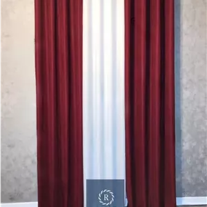 پرده مخمل کتان گارنت زرشکی