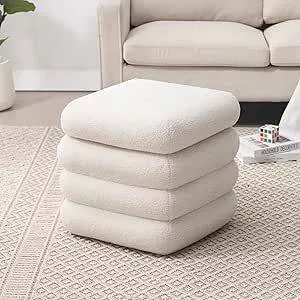 پاف مربع شیار دار جنس پارچه تدی