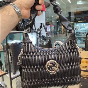 کیف زنانه چرم مصنوعی مجلسی دسته چروک گوچی