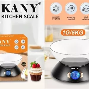ترازوی دیجیتال آشپزخانه سوکانی مدل SK-19059 | کاسه 2 لیتری | دقت 1 گرم تا 5 کیلوگرم