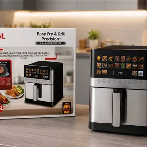سرخکن دو المنت تفال Tefal Easy Fry & Grill Precision  ظرفیت 15.5 لیتر | ایرفرایر و گریل 2 کاره AH9700