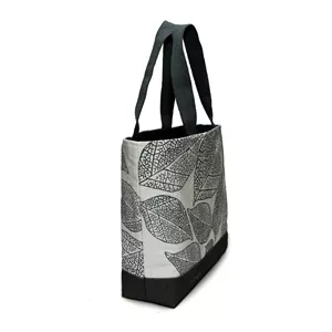 ساک رودوشی کتان طرح Green Leafs