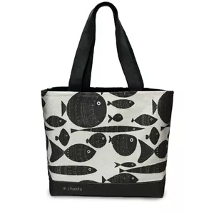 ساک رودوشی کتان طرح Dummy Black Fishes