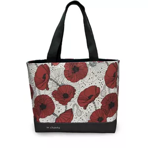 ساک رودوشی کتان طرح Red in Floral