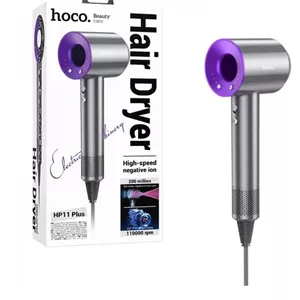 سشوار حرفه‌ای ۱۶۰۰ وات با فناوری تولید یون منفی مدل HP11 Plus هوکو hoco - بنفش