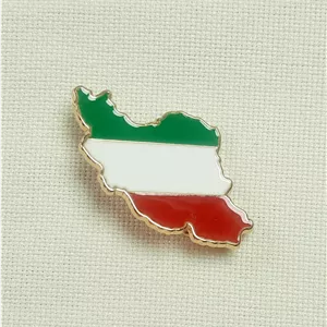 گل سینه پرچم ایران میناکاری و آبکاری رادیوم