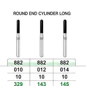 فرز توربین دندانپزشکی دور سبز( ۵ عددی) ROUND END CYLINDER