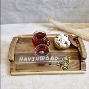 سینی چوبی پذیرایی دسته دار
