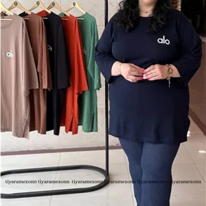 تیشرت لانگ سایزبزرگ مدل  alo  کد 573