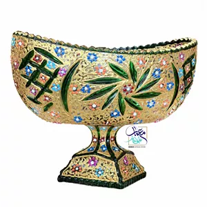 کشکول بلور نقاشی شده کار دست خورشیدی متوسط
