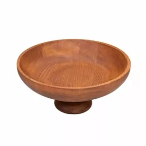 میوه‌خوری چوبی لوکس مدل کاجی (خراطی) قطر ۳۰ و عمق ۷ سانت – چوب راش وارداتی بلوط | کد 421 