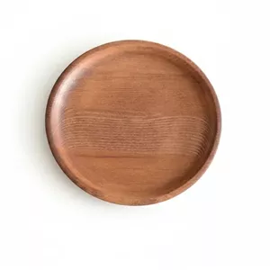 دیس  چوبی گرد لوکس ۳۰ سانتی (چوب گردو)  بلوط – کد 4702B