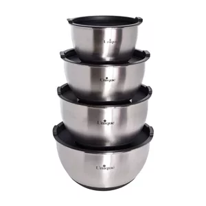 سرویس ۴ عددی کاسه استیل درب‌دار یونیک (Unique) کد 4092