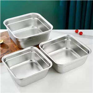 لگن استیل مربع یونیک 20 -22 - 24 - 26 - 28 - 30 سانت Unique  - 24cm * 24cm * 10cm