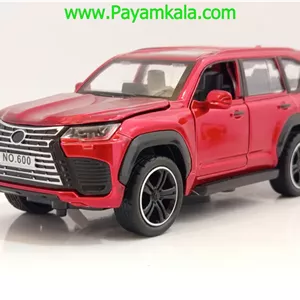 ماشین فلزی لکسوس LX600 قرمز (1:32)(3281D)ماکت فلزی موزیکال عقب‌کش