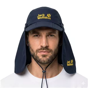 کلاه دومنظوره طبیعت‌گردی و کوهنوردی جک ولفسکین (Jack Wolfskin) – مدل سه تکه دوره‌دار با محافظ گردن