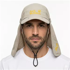 کلاه دومنظوره طبیعت‌گردی و کوهنوردی جک ولفسکین (Jack Wolfskin) – مدل سه تکه دوره‌دار با محافظ گردن