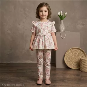 تیشرت شلوار دخترانه چیندار فرشته