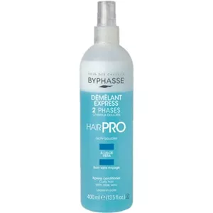 اسپری دو فاز مغذی وحالت دهنده بایفاس مخصوص موهای فر حاوی آلوورا byphasse hair proحجم ۴۰۰ میلی لیتر اصل اسپانیا