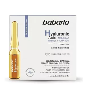 ویال اسید هیالورونیک باباریا | 5 * 2 میل Babaria Hyaluronic Acid Vials And Ampoules اصل اسپانیا