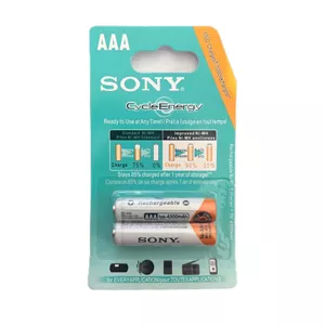 باتری نیم‌ قلمی شارژی سونی SONY  مدل 4300 میلی‌ آمپر بسته 2 عددی