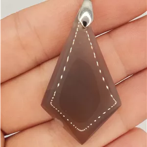 گردن آویز سنگ عقیق به همراه زنجیر استیل ، کدGA05۶