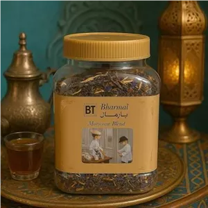 چای سیاه ممتاز سریلانکایی با ترکیب مراکشی بارمال (Bharmal) | طعم‌دهنده با گل رز، جاسمین و گل همیشه‌بهار |۲۰۰ گرم