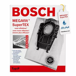 پاکت جاروبرقی بوش MEGAfilt SuperTEX مدل Type P بسته 5 عددی (BOSCH)