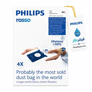 پاکت جاروبرقی فیلیپس s-bag Classic Long Performance مدل FC8021/03 بسته 4 عددی (PHILIPS)