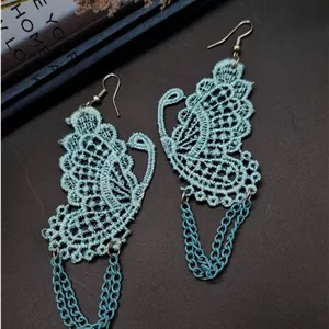 گوشواره پروانه گیپوری آبی روشن