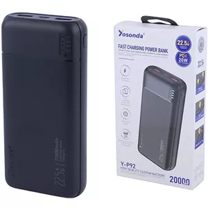 پاوربانک Yosonda ظرفیت 20000 فست شارژ 22.5W مدل P92