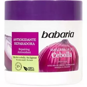 ماسک مو اسپانیایی باباریا Babaria مدل Cebolla مناسب موهای رنگ شده،ضد فرسودگی حاوی عصاره پیاز و آنتی اکسیدان 400 میل