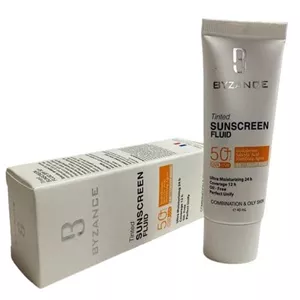 فلوئید ضد آفتاب بژ طلایی پوست چرب بیزانس SPF50 حجم 40 میلی لیتر