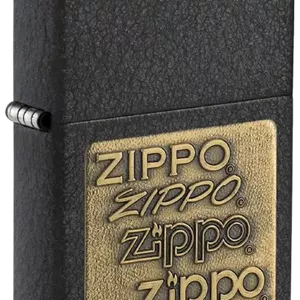 فندک زیپو مدل 362 Black Crackle® Gold Zippo Logo