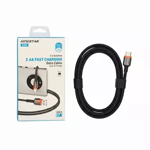 کابل شارژ Type-C کینگ‌استار KINGSTAR K306 با شارژ سریع 2.4 آمپر