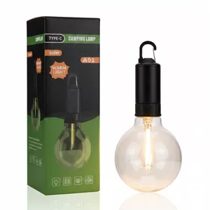 لامپ کمپینگ شارژی مدل A01 دارای پنل خورشیدی و نور گرم (Warm Light)