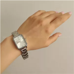 ساعت مچی کاسیو زنانه با صفحه مستطیلی سفید