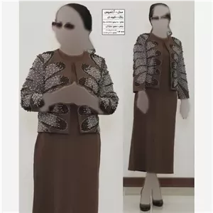 کت و سارافون زنانه مدل آرتمیس جنس سوپر مازراتی با خرجکار نگین و مروارید