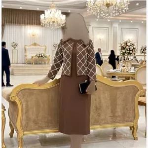 کت و سارافون زنانه مدل روجا جنس سوپر مازراتی با خرجکار مروارید و نگین