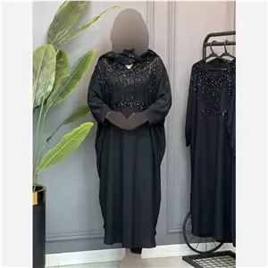مانتو عبایی مجلسی زنانه مدل ارغوان جنس الیزه فری سایز